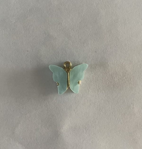 Gold Plated Large Light Blue Butterfly Charm