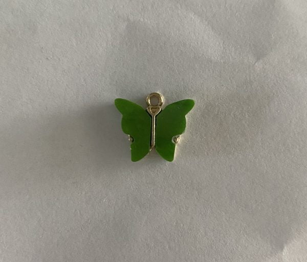 Gold Plated Large Green Butterfly Charm