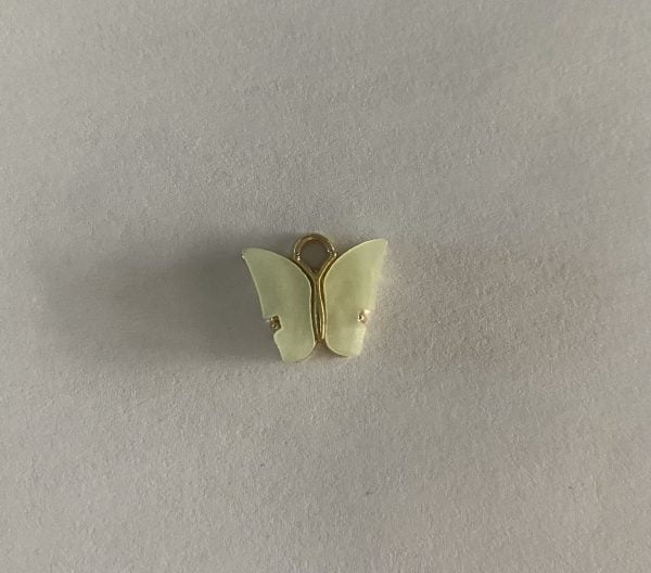 Gold Plated Large Light Yellow Butterfly Charm