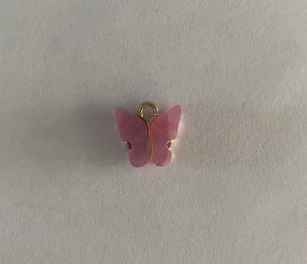 Gold Plated Large Deep Pink Butterfly Charm