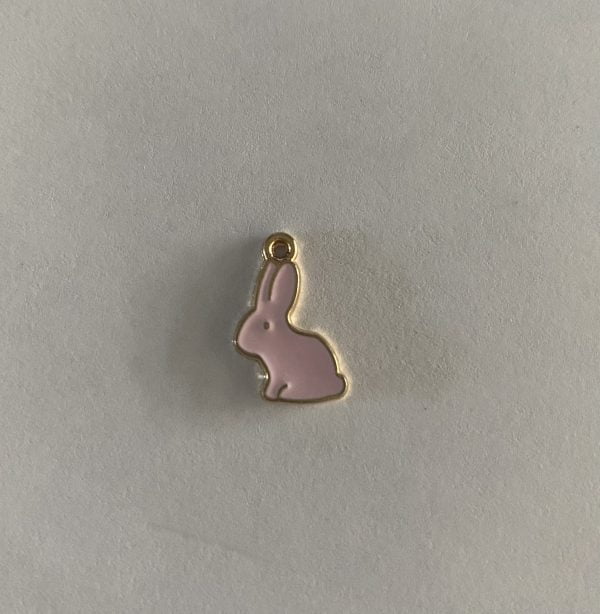 Gold Plated Medium Pink Bunny 1