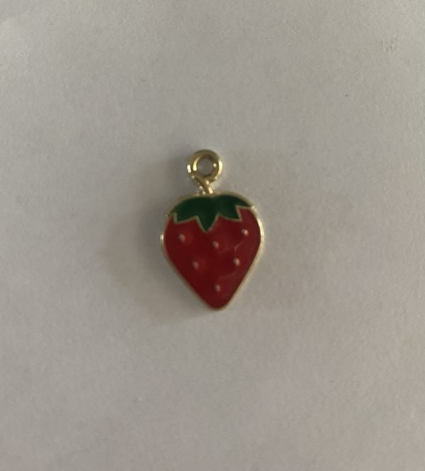 Gold Plated Large Strawberry Charm