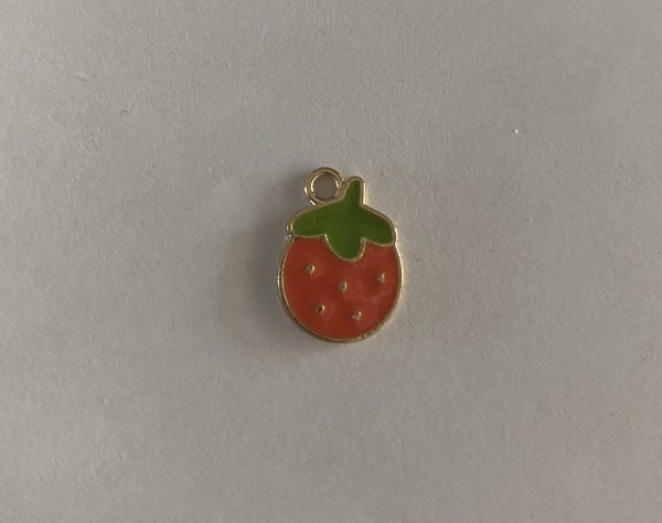 Gold Plated Medium Light Strawberry Charm