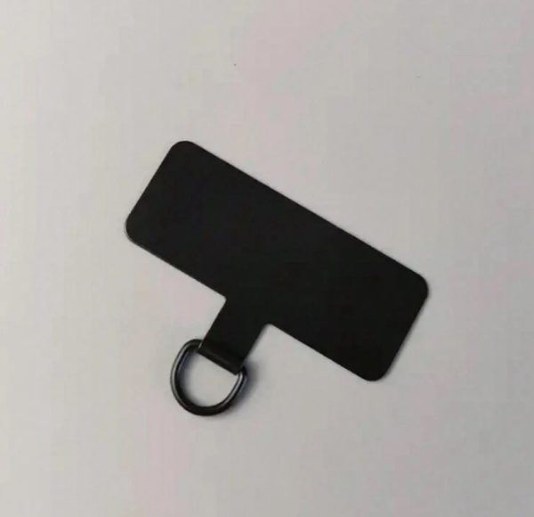 Universal Black Metal Patch Phone Lanyard