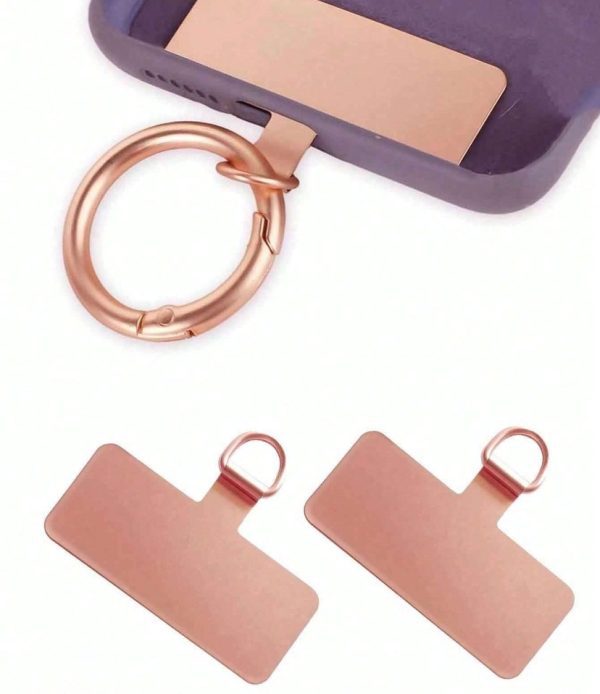 Universal Pink Metal Patch Phone Lanyard