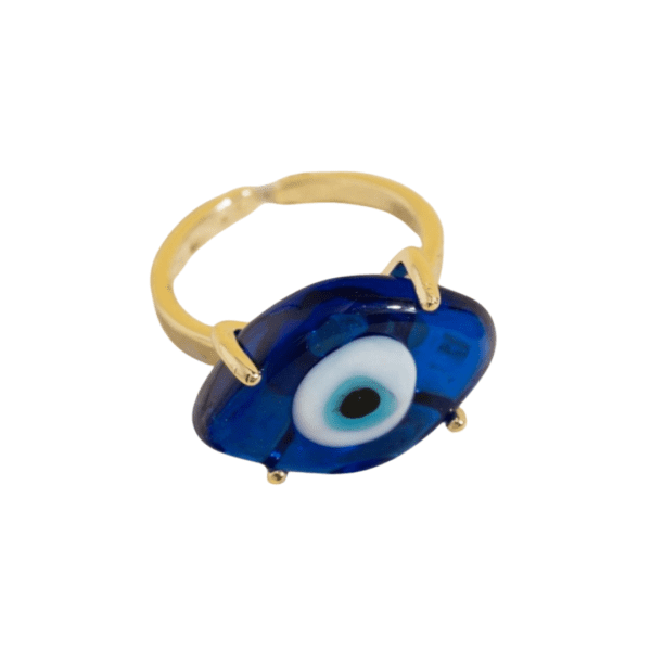 Adjustable Large Evil Eye Ring