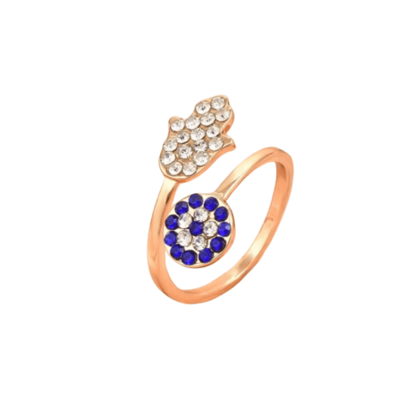 Adjustable Evil Eye and Hamsa Ring