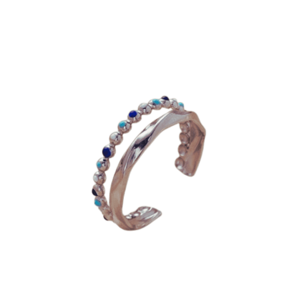 Adjustable Blue Detail Ring