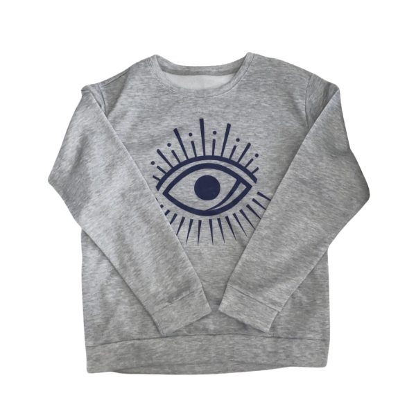 Grey Evil Eye Sweater