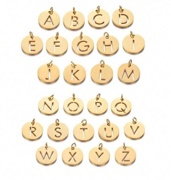 Gold Circular Initial Charm