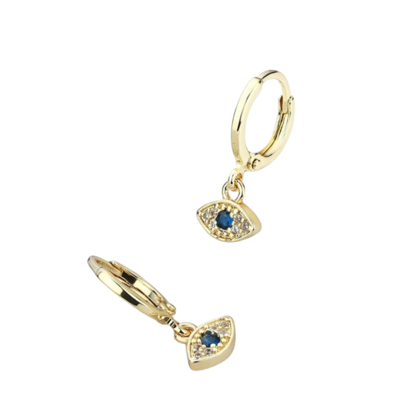 Evil Eye Rhinestone Drop Earrings