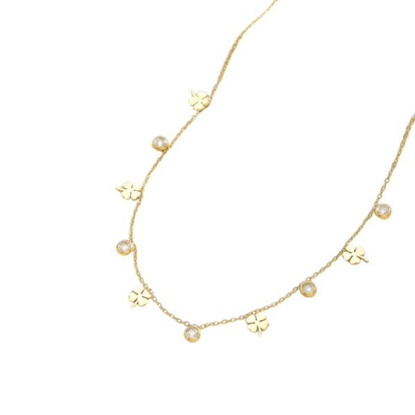 Clover and Diamanté Necklace