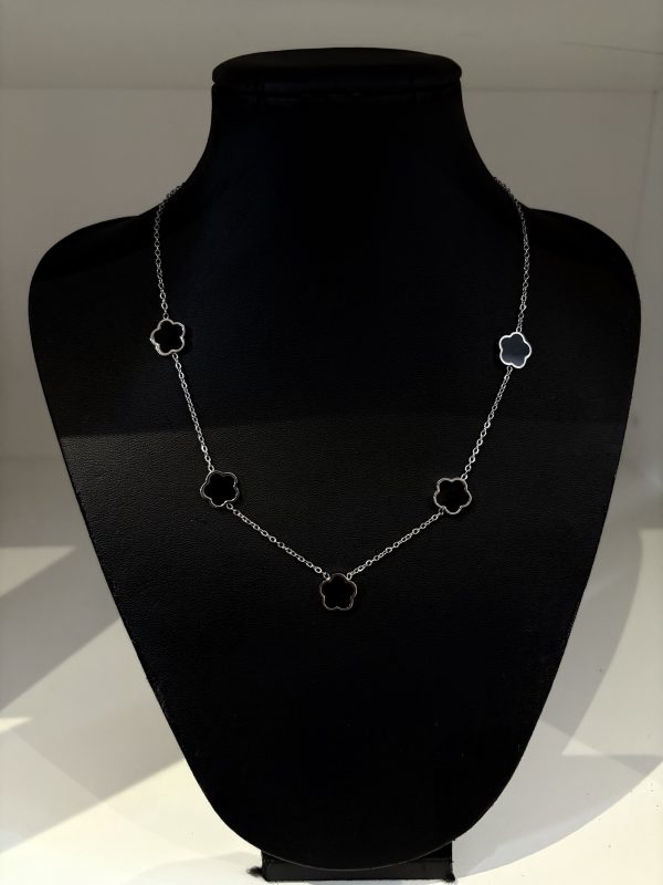 Black Clover Silver Necklace