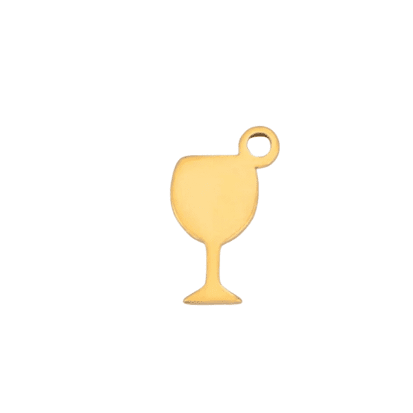 Gold Stainless Steel Wine Glass Charm