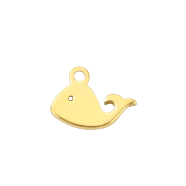 Gold Stainless Steel Whale Charm