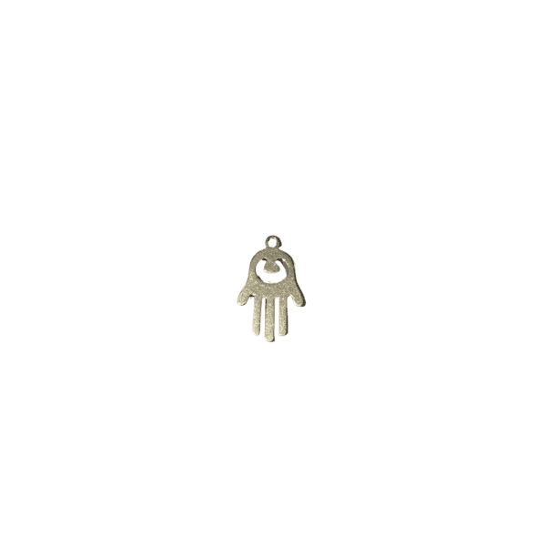 Silver Stainless Steel Hamsa Hand Charm