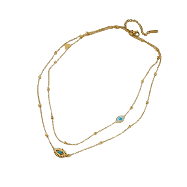 Double Layer Evil Eye Necklace