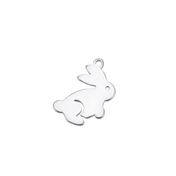 Silver Stainless Steel Rabbit Charm