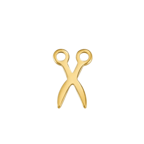 Gold Stainless Steel Scissors Charm