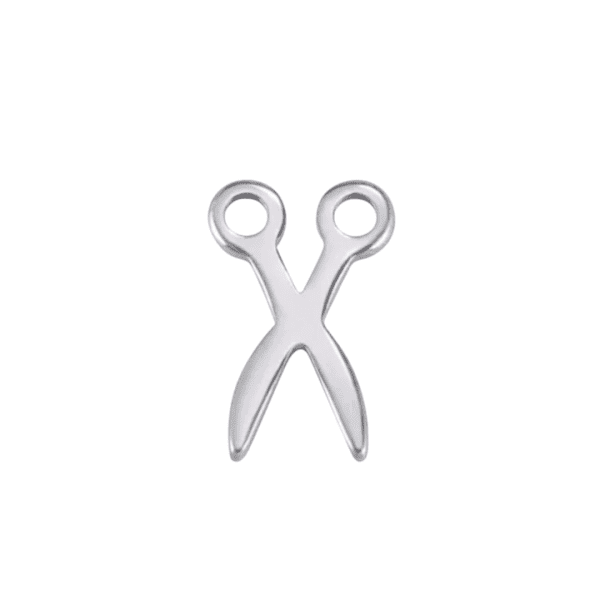 Silver Stainless Steel Scissors Charm