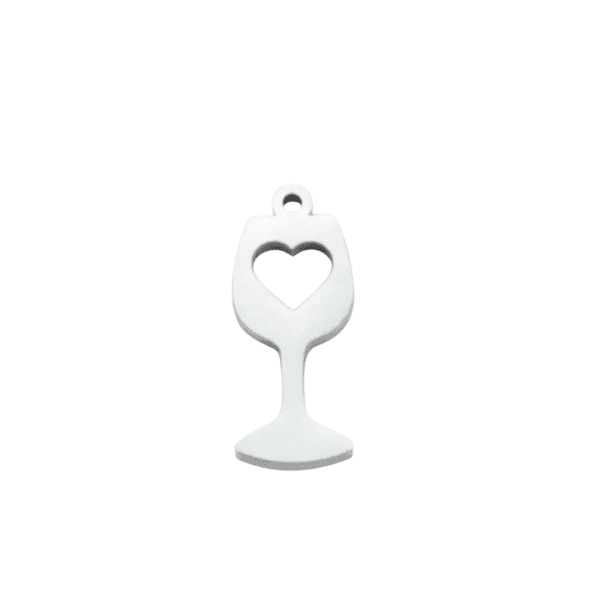Silver Stainless Steel Love Cup Charm
