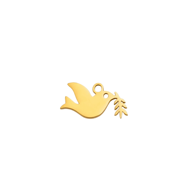 Gold Stainless Steel Dove Charm