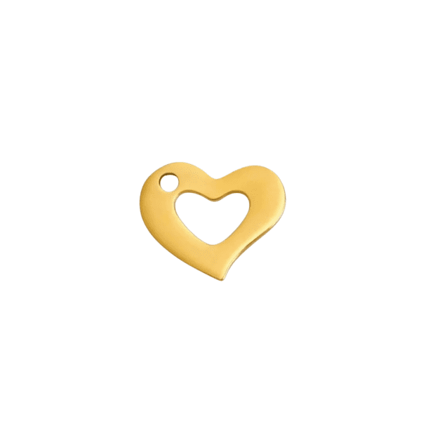Gold Stainless Steel Heart Charm