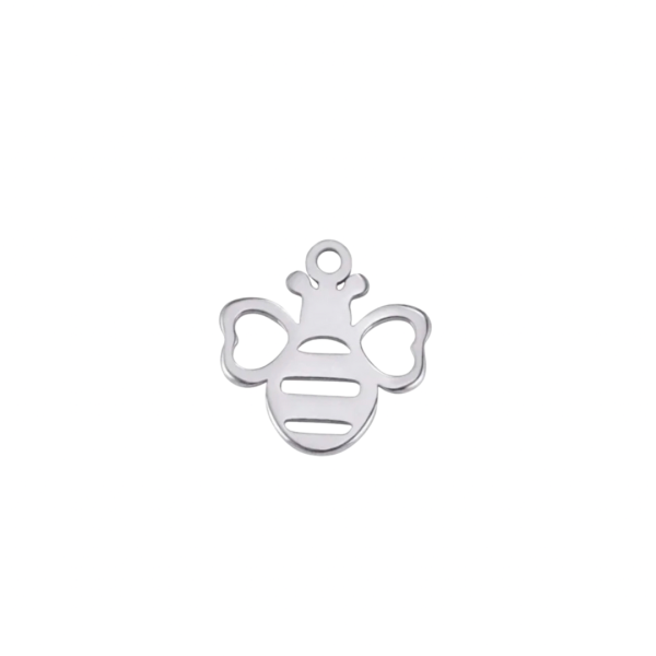 Silver Stainless Steel Bee Charm