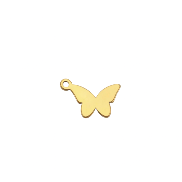 Gold Stainless Steel Butterfly Charm