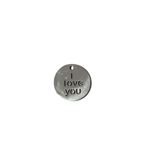 Silver Stainless Steel “I Love You” Charm