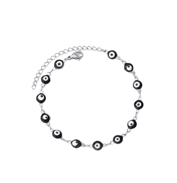 The Simple Black and Silver Evil Eye Bracelet