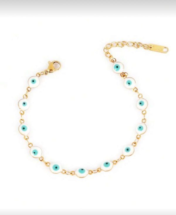 The Simple White Evil Eye Bracelet