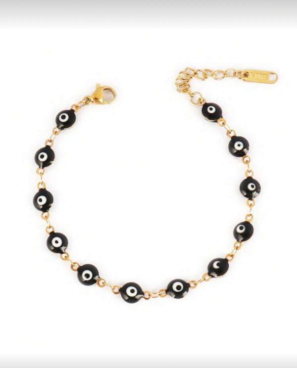 The Simple Black and Gold Evil Eye Bracelet