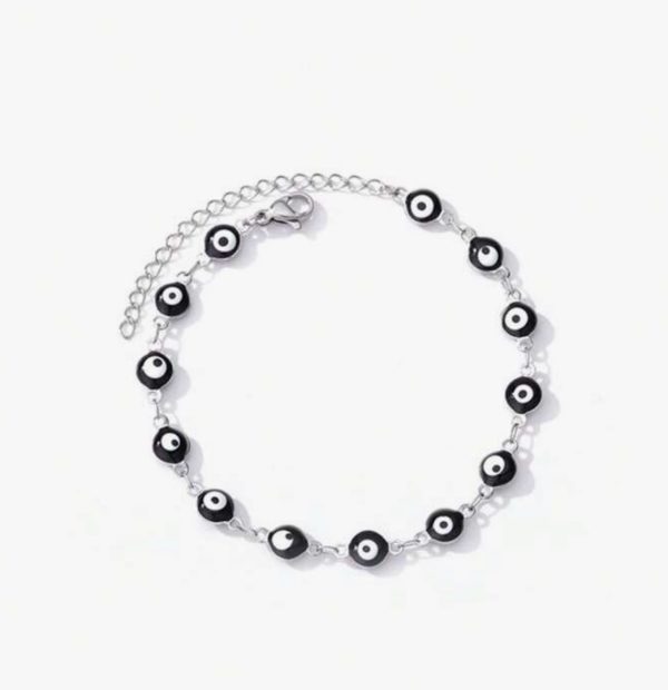 The Simple Black and Silver Evil Eye Bracelet - Image 2