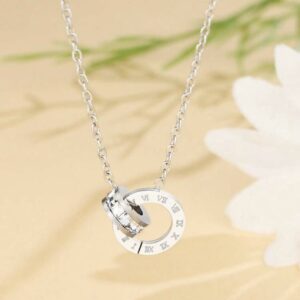 Timeless Union Tarnish-Proof Interlocking Ring Necklace (Silver)