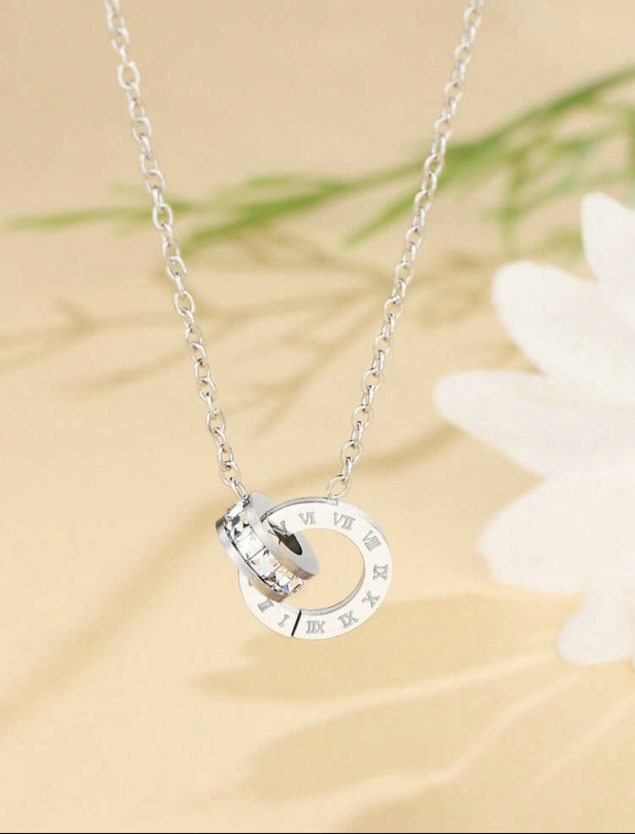 Timeless Union Tarnish-Proof Interlocking Ring Necklace (Silver)