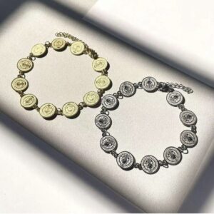Saint Benedict Tarnish-Proof Devotional Coin Bracelet- Silver