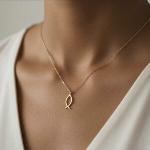 Minimalist Ichthys Tarnish-Proof Jesus Fish Necklace
