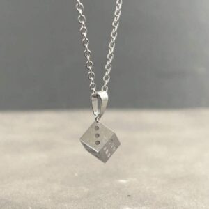 Lucky Dice Tarnish-Proof Pendant Necklace