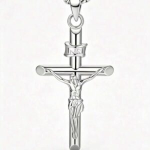 Classic Stainless Steel Crucifix Pendant Necklace