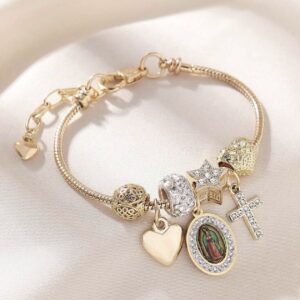 Our Lady of Guadalupe Tarnish-Proof Charm Bracelet