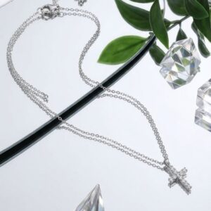 Divine Sparkle Tarnish-Proof Crystal Cross Necklace