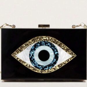 Protection Aura Black Acrylic Evil Eye Evening Bag