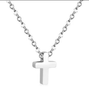 Minimalist Silver Cross Pendant Necklace