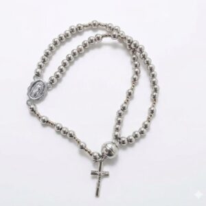 Silver Sanctuary Tarnish-Free Double-Strand Rosary Bracelet