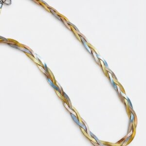 Tricolor Braided Liquid Herringbone Necklace